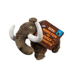 Bark Box Winston the Wooly Mammoth Dog Toy Plush for Small Dogs Squeaky